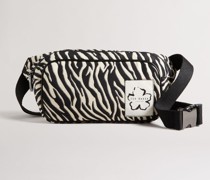 Unisex Zebra Detail Nylon Belt Bag