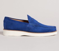 Extraleichte Halbschuhe aus Veloursleder in Blau, Isaacc