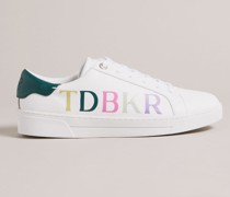 Leder-Sneaker mit Logodetails in Weiß, Artii