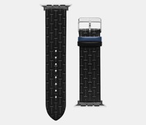 Apple Watch Uhrenband aus Strukturiertem Leder in Schwarz, Nitrgn