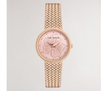 Emily Armbanduhr mit Blumendetails in Roségold, Emilye