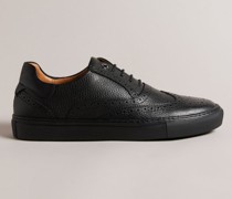 Hybrid Brogues aus Genarbtem Leder in Schwarz, Dentons
