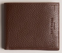 Faltbares Portemonnaie mit Farbigen Details in Braun, Blocked, Leder