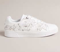 Bestickte Sneaker in Silber, Alline
