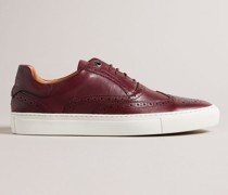Hybrid-Brogues aus Poliertem Leder in Blutrot, Dentton