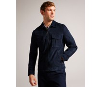 Jacke aus Veloursleder in Marine, Amped
