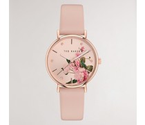 Phylipa Romance Armbanduhr mit Lederband in Rosa, Marabel
