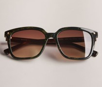Klassische Quadratische Sonnenbrille in Schildpatt, Ramonat