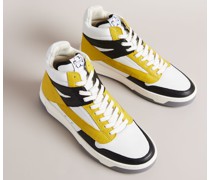 Hohe Sneaker aus Leder in Gelb, Leyroy