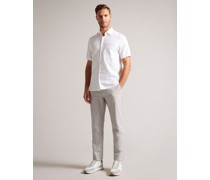 Slim Fit Hose mit Hahnentrittmuster in Grau, Portmay, Baumwolle