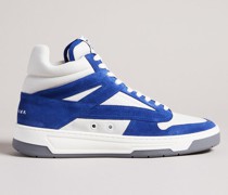 Hohe Sneaker aus Leder mit Veloursdetails in Blau, Leiroy