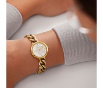 Armbanduhr mit Magnoliendetail in Gold, Maiisee