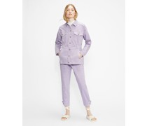 Oversized Denim Jacket With Elastic Waist in Lila, Sofiaz