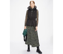 Printed Maxi Skirt With Split in Schwarz, Deeana