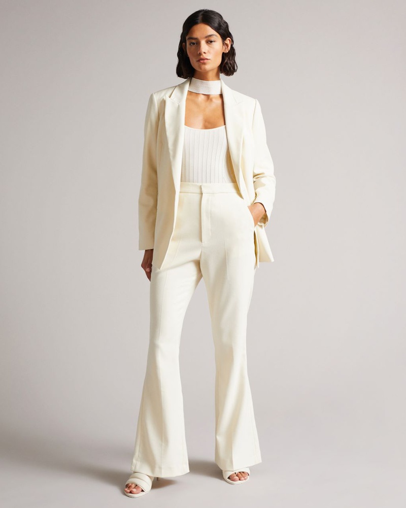Ted Baker Damen Weite Hose mit Schlitzen in Elfenbein Joannit
