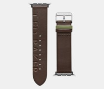 Geprägtes Apple Watch Uhrenband in Braun, Chlrin, Leder