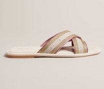 Gewebte Sandalen in Elfenbein, Ashika