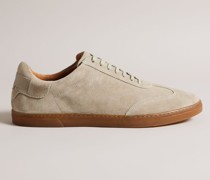 Niedrige Sneaker aus Leder in Hellgrün, Evrens