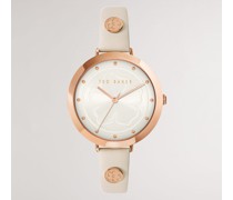 Magnolia Leather Strap Watch in Ecru, Ammylo, Leder