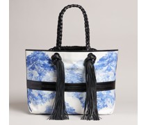 New Romantic Handtasche mit Quasten in Weiß, Sable, Baumwolle
