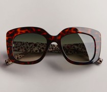 Chunky Sonnenbrille im Cat-Eye-Design in Schildpatt, Haattie