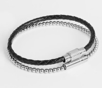 Leather And Steel Bracelet Gift Set