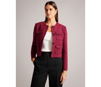 Cropped Boucle Jacke in Hellrot, Pennio