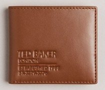 Gefaltetes Portemonnaie aus Leder mit Münzfach in Dunkelhellbraunes, Groote