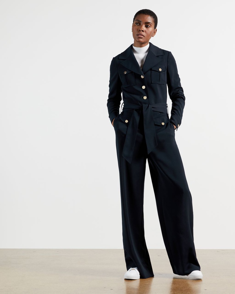 Ted Baker Damen Utility-Jumpsuit mit Weit Geschnittenem Bein in Marine Devonna