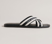 Gewebte Sandalen in Schwarz, Ashika