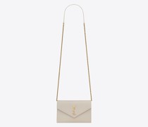 Cassandre Envelope Chain Wallet aus Glattleder Weiß
