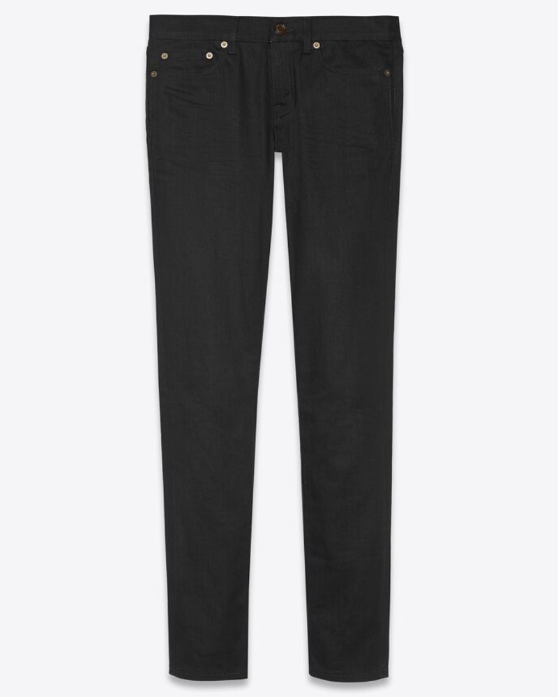 Saint Laurent Damen Low-Rise Jeans In sed Black Denim Schwarz 34