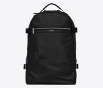 City Trekking-Rucksack aus Lammleder Nylon Schwarz
