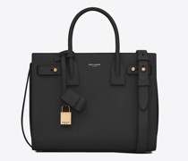 Sac De Jour, Baby Tasche aus Weichem Genarbten Leder Schwarz
