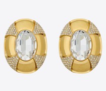 Saharienne-Ohrringe aus Metall Strass Gelb/gold