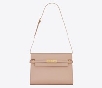 Manhattan, Großer Shopper aus Canvas Glänzendem Leder Rosa