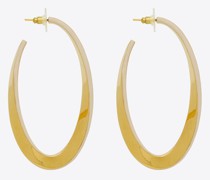 Ovale, Geschwungene Creolen aus Metall Emaille Gelb/gold