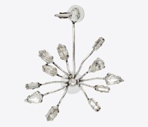 Ohrringe aus Metall mit Strass Verzierter Blüte Silber