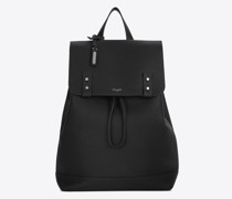 Weicher Sac De Jour-Rucksack aus Schwarzem Narbenleder Schwarz