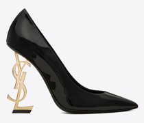Opyum Pumps aus Lackleder mit Goldfarbenem Absatz Schwarz