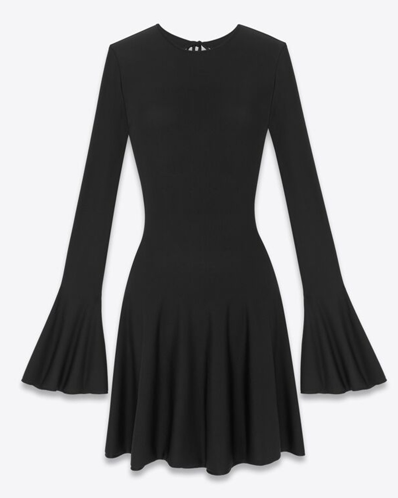 Saint Laurent Damen Skater-Kleid aus Viskose Schwarz