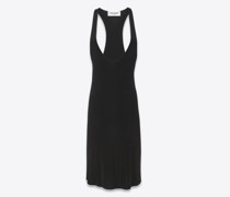 Racerback-Kleid aus Glänzendem Jersey Schwarz