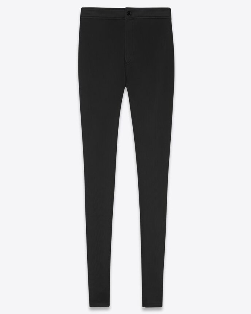 Saint Laurent Damen Slim-Fit-Hose aus Seidigem Jersey Schwarz