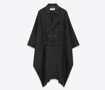 Kaftan-Trenchcoat aus Shantung Schwarz