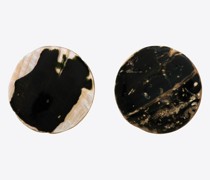 Muschel-Ohrringe aus Perlmutt Metall Schwarz