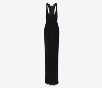Racerback-Kleid aus Glänzendem Jersey Schwarz