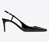 Vendome Slingback-Pumps aus Leder mit Krokoprägung Schwarz