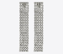 Opulente Strass-Ohrringe aus Metall Silber