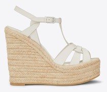 Tribute Keil-Espadrilles aus Glattleder Weiß