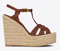 Tribute Keil-Espadrilles aus Glattleder Bernstein